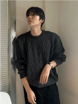 cable cosyharu semi-over knit