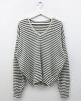Cebu striped V-neck knit (2color)