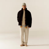 Stranger Regular Fit Corduroy Puffer Jacket (Black)