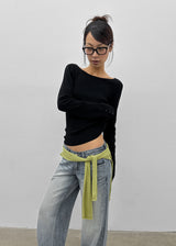 [MADE] Soflen Wool Button Boat Neck Knit