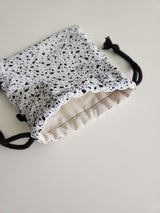terazzo flat string pouch bag - white L