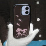 Horse Star Pink Brown Vintage Case