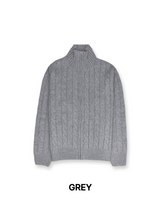 [MADE] Two-Way Wool Cable Knit Zip-Up (7C)
