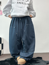 MINK🐻🧸RIVET STRING LONG WIDE PANTS 💙🖤2COLOR