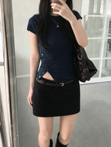Vine Low-rise Mini Skirt (4 colors)