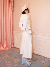 Buttonless solid color washed-out wide-leg curved knife casual pants