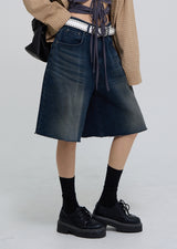 ピノカッティングバミューダデニムパンツ
