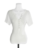 list button loose short sleeve tee