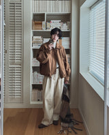 Luden ワイドピンタックウールスラックス