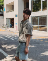 デリアン リネン ショートスリーブシャツ