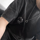 Rain Oval Lettering Short-Sleeved T-shirt (2 colors/36805)