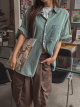 Needs Overfit Washed Denim Shirt