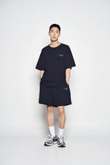 25SS EMBO LOGO WAFFLE SHORT SLEEVE T-SHIRT BLACK