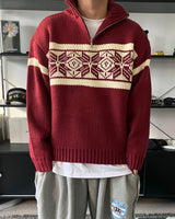 MR ノルディックハーフジップアップニット (3C)