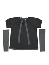 Back ribbon flare top / charcoal