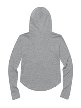 SLIM LONG BUTTON HOODIE TOP(GREY)