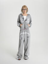 SEXXDEVIL Embroidered Stripe Zip Jacket