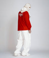 Bohemian vintage washed fringe pants _ White 