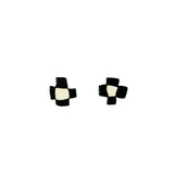 checker flower earring