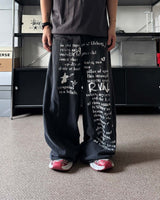 MG lettering washed sweatpants