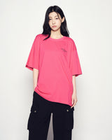 25FW ボーダーラインベーシックロゴショートスリーブTシャツ ホットピンク