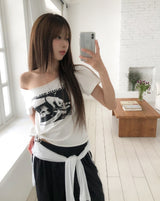 Turner Cutout One-Shoulder Crop Short Sleeve