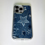フェイドデニムスターダストスマホケース ブルーインディゴ (SV_Epoxy)