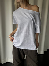 Soft off-shoulder loose t-shirts(3color)