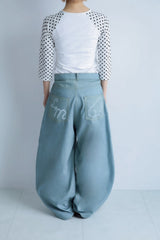 3Dpixel print denim(rightblue)