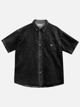  Loose Patch Washed Half Shirt 2C