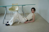 Linen belted pants_ivory
