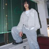 Untitled Starrynight Small Stripe Hood Zip Up Melange White