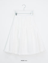 Fiumi Frill Shirring Midi Banding Skirt