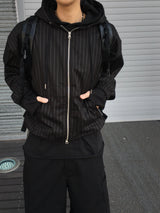 Miller cotton striped zip-up