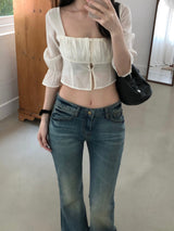 キッシング クロップド ブラウス (one color)