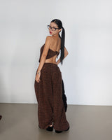 fleece leopard leopard jogger pants