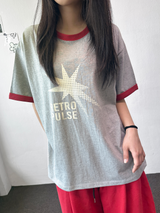 Lett Contrast Letter Tattoo Patch Short-Sleeve Tee 3color