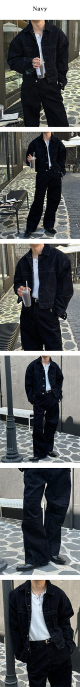 [F/W] ベルベットデニムクロップジャケット(2color)