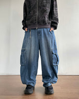 Stack cargo denim pants