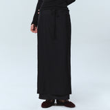 DOUBLE LAYERED H LINE MIDI SKIRT_CREAM