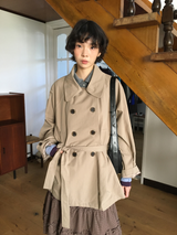 ベルテッド トレンチ ハーフ コート (2color)