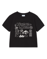25FW WOMAN NYイメージクロップ半袖Tシャツ ブラック