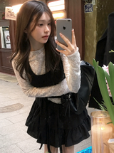 DN Cotton100 Tiered Mini Skirt Pants (2color)