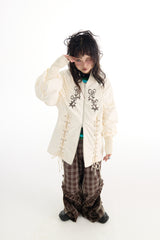 Beige embroidered jacket