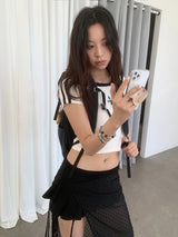 スポーツクロップラウンドショートスリーブTシャツ