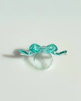 Jelly Ribbon Wing Ring - Clear Mint