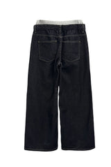 Sagging Non-Faded Raw Denim Pants