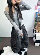 BALLOON MILITARY SWEAT PARACHUTE PINTUCK PANTS 🩶💚🖤2COLOR
