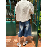 [S/S] ライザーエンボブルーバミューダパンツ