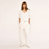 Layered Pocket Pant - White